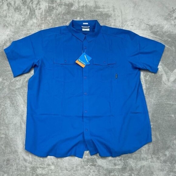 Columbia Mens Omni-Shade Regular Fit Shirt Size XXL Blue New a0045 - Picture 1 of 8